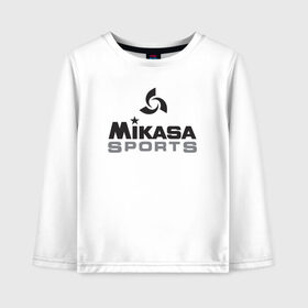 Детский лонгслив хлопок с принтом MIKASA SPORTS , 100% хлопок | круглый вырез горловины, полуприлегающий силуэт, длина до линии бедер | beach | mikasa | voleybal | volleyball | волебол | волейбол | волейболист | волейболистка | воллейбол | микаса | пляжный