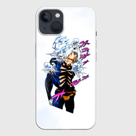 Чехол для iPhone 13 с принтом JoJo Bizarre Adventure ,  |  | Тематика изображения на принте: anime | jojo | jojo’s bizarre adventure | аниме | анимэ | биззаре адвенчер | джо | джо джо | джоджо | джонатан джостар | дзёсукэ хигасиката | дзётаро кудзё | жожо | игги | кира | лого | манга | невероятные приключения