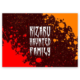 Поздравительная открытка с принтом KIZARU / КИЗАРУ , 100% бумага | плотность бумаги 280 г/м2, матовая, на обратной стороне линовка и место для марки
 | family | haunted | kizaru | logo | music | rap | rapper | кизару | лого | логотип | логотипы | музыка | рэп | рэпер | рэперы | символ | символы | фэмили | хантед