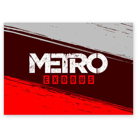 Поздравительная открытка с принтом METRO EXODUS / МЕТРО ИСХОД , 100% бумага | плотность бумаги 280 г/м2, матовая, на обратной стороне линовка и место для марки
 | exodus | game | games | logo | metro | sam | sparta | spartan | игра | игры | исход | лого | логотип | логотипы | метро | символ | символы | спарта | спартанец | сэм | эксодус