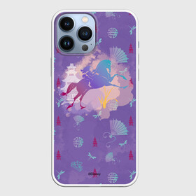 Чехол для iPhone 13 Pro Max с принтом Мулан на лошаде ,  |  | mulan | mushu | дракон | китай | лошадь | мулан | мушу | цветение