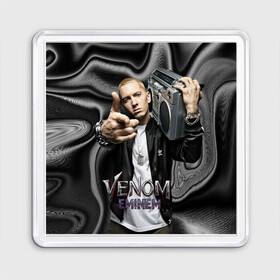 Магнит 55*55 с принтом Eminem-Venom , Пластик | Размер: 65*65 мм; Размер печати: 55*55 мм | eminem | rap | venom eminem | рэп | хип хоп | эминем
