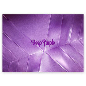 Поздравительная открытка с принтом Deep Purple , 100% бумага | плотность бумаги 280 г/м2, матовая, на обратной стороне линовка и место для марки
 | Тематика изображения на принте: deep | logo | purple | rock | whoosh | группа | знаменитости | лого | надпись | рок | текст