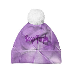 Шапка 3D c помпоном с принтом Deep Purple , 100% полиэстер | универсальный размер, печать по всей поверхности изделия | deep | logo | purple | rock | whoosh | группа | знаменитости | лого | надпись | рок | текст