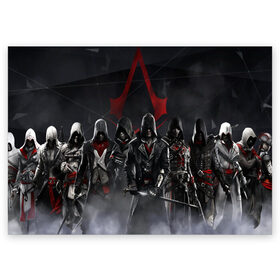 Поздравительная открытка с принтом Assassin’s Creed Syndicate , 100% бумага | плотность бумаги 280 г/м2, матовая, на обратной стороне линовка и место для марки
 | black flag | brotherhood | chronicles | creed | game | origins | revelations | rogue | syndicate | unity | valhalla | альтаир | ассасин | игры | кинжал | пираты