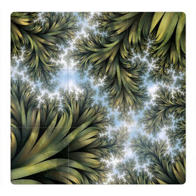 Магнитный плакат 3Х3 с принтом Зеленые листья , Полимерный материал с магнитным слоем | 9 деталей размером 9*9 см | Тематика изображения на принте: абстракция | голубое | зеленые листья | листья | небо