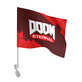 Флаг для автомобиля с принтом DOOM ETERNAL / ДУМ ЭТЕРНАЛ , 100% полиэстер | Размер: 30*21 см | bfg | brutal | doom | eternal | ethernal | game | games | logo | дум | игра | игры | лого | логотип | логотипы | символ | символы | этернал