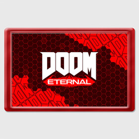 Магнит 45*70 с принтом DOOM ETERNAL / ДУМ ЭТЕРНАЛ , Пластик | Размер: 78*52 мм; Размер печати: 70*45 | bfg | brutal | doom | eternal | ethernal | game | games | logo | дум | игра | игры | лого | логотип | логотипы | символ | символы | этернал