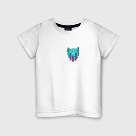 Детская футболка хлопок с принтом Кислотный Кот , 100% хлопок | круглый вырез горловины, полуприлегающий силуэт, длина до линии бедер | кислотный кот | кот | рисунок | сюрреализм