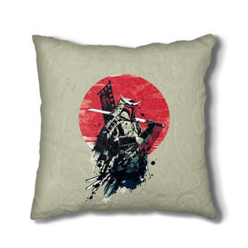 Подушка 3D с принтом Samurai man , наволочка – 100% полиэстер, наполнитель – холлофайбер (легкий наполнитель, не вызывает аллергию). | состоит из подушки и наволочки. Наволочка на молнии, легко снимается для стирки | бамбук | катана | сакура | самурай | япония
