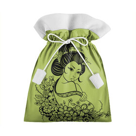 Подарочный 3D мешок с принтом Geisha 23 , 100% полиэстер | Размер: 29*39 см | Тематика изображения на принте: девушка | сакура | цветы | япония