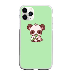 Чехол для iPhone 11 Pro Max матовый с принтом пандочка с бамбуком , Силикон |  | Тематика изображения на принте: бамбук | бирюзовый | милая панда | милое существо | милость | мультяшка | мультяшная панда | панда | панда с бамбуком