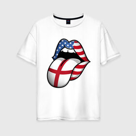 Женская футболка хлопок Oversize с принтом Английский Язык , 100% хлопок | свободный крой, круглый ворот, спущенный рукав, длина до линии бедер
 | american | england | english | usa | английский язык | англия | переводчик | сша | тренд | язык