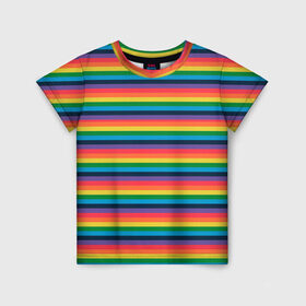Детская футболка 3D с принтом Радужный флаг , 100% гипоаллергенный полиэфир | прямой крой, круглый вырез горловины, длина до линии бедер, чуть спущенное плечо, ткань немного тянется | pride | rainbow | tiktok | мем | оля тыква | подсяду | прайд | привет | привет я подсяду | радуга | радужный флаг | тик ток | тикток | феминизм | феминитивы | я подсяду