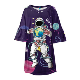Детское платье 3D с принтом Elon Musk , 100% полиэстер | прямой силуэт, чуть расширенный к низу. Круглая горловина, на рукавах — воланы | astronaut | celebrity | cosmonaut | cosmos | genius | gloves | planet | space | spacesuit | гений | знаменитость | космонавт | космос | перчатки | планета | скафандр