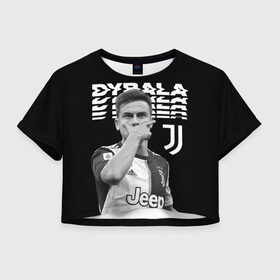 Женская футболка Crop-top 3D с принтом Paulo Dybala , 100% полиэстер | круглая горловина, длина футболки до линии талии, рукава с отворотами | дибала | знаменитости | пауло дибала | футболист | ювентус