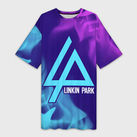 Платье-футболка 3D с принтом LINKIN PARK   ЛИНКИН ПАРК ,  |  | linkin | linkinpark | logo | lp | music | park | rock | линкин | линкинпарк | лого | логотип | логотипы | лп | музыка | парк | рок | символ