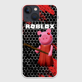 Чехол для iPhone 13 mini с принтом ROBLOX PIGGY   СВИНКА ПИГГИ ,  |  | pig | piggy | roblox | игра | компьютерная игра | логотип | онлайн | онлайн игра | пигги | поросенок | роблакс | роблокс | свинка | свинья