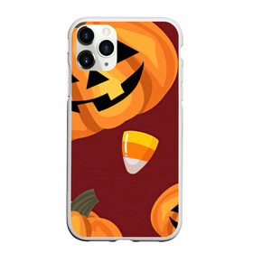 Чехол для iPhone 11 Pro Max матовый с принтом Сладкие хэллоуин , Силикон |  | Тематика изображения на принте: арт | бардовый | красный | оранжевый | рисунок | сладости | сладость | тыква | тыквы