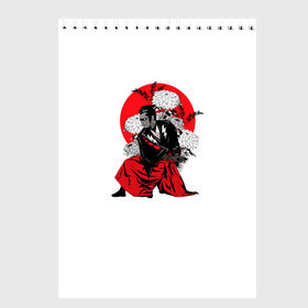 Скетчбук с принтом Япония , 100% бумага
 | 48 листов, плотность листов — 100 г/м2, плотность картонной обложки — 250 г/м2. Листы скреплены сверху удобной пружинной спиралью | Тематика изображения на принте: самурай | цветы | япония | японская иллюстрация | японский арт