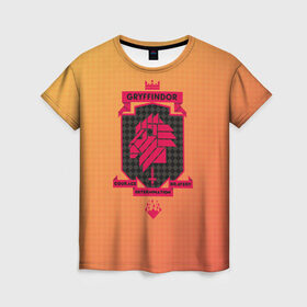Женская футболка 3D с принтом Gryffindor , 100% полиэфир ( синтетическое хлопкоподобное полотно) | прямой крой, круглый вырез горловины, длина до линии бедер | gryffindor | harry potter | vdzabma | гарри поттер | гриффиндор