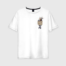 Женская футболка хлопок Oversize с принтом Панды , 100% хлопок | свободный крой, круглый ворот, спущенный рукав, длина до линии бедер
 | бамбук | животные | карман | панда