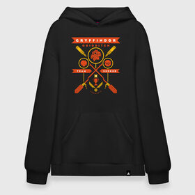 Худи SuperOversize хлопок с принтом Gryffindor Quidditch , 70% хлопок, 30% полиэстер, мягкий начес внутри | карман-кенгуру, эластичная резинка на манжетах и по нижней кромке, двухслойный капюшон
 | gryffindor | harry potter | quidditch | vdzabma | гарри поттер | гриффиндор | квиддич