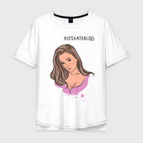 Мужская футболка хлопок Oversize с принтом Kisskateblog , 100% хлопок | свободный крой, круглый ворот, “спинка” длиннее передней части | blogger | xbloggers | xhouse | блогер | блогеры