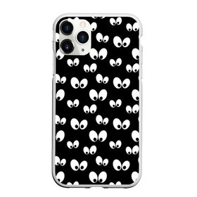 Чехол для iPhone 11 Pro Max матовый с принтом Глазки в темноте , Силикон |  | baby | cartoon | cute | halloween | kawaii | lol | аниме | анимешный | бабочки | взгляд | глаза | детям | дисней | кавайный | летучие мыши | малыш | милый | мистика | мультяшный | ночные | ночь | няшный | паттерн | привидение