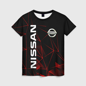 Женская футболка 3D с принтом NISSAN , 100% полиэфир ( синтетическое хлопкоподобное полотно) | прямой крой, круглый вырез горловины, длина до линии бедер | nissan | авто | автомобиль | логотип | марка | машина | надпись | нисан | текстура