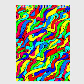Скетчбук с принтом Красочные узоры/абстракционизм , 100% бумага
 | 48 листов, плотность листов — 100 г/м2, плотность картонной обложки — 250 г/м2. Листы скреплены сверху удобной пружинной спиралью | abstract | art | neon | pattern | аниме | анимешные | арт | брызги | ван гог | волны | восточный | змеи | искусство | картина | кислотный | краска | краски | море | мысли | неоновые | радуга | радужные | разноцветные