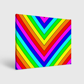 Холст прямоугольный с принтом Rainbow Stripes , 100% ПВХ |  | geometry | gradient | neon | геометрические | градиент | детям | кислота | кислотный | конус | красочный | линии | неоновые | пирамида | полоска | полосы | радуга | радужный | разноцветные | сочный | треугольники