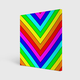 Холст квадратный с принтом Rainbow Stripes , 100% ПВХ |  | Тематика изображения на принте: geometry | gradient | neon | геометрические | градиент | детям | кислота | кислотный | конус | красочный | линии | неоновые | пирамида | полоска | полосы | радуга | радужный | разноцветные | сочный | треугольники