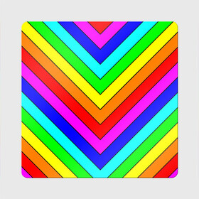 Магнит виниловый Квадрат с принтом Rainbow Stripes , полимерный материал с магнитным слоем | размер 9*9 см, закругленные углы | geometry | gradient | neon | геометрические | градиент | детям | кислота | кислотный | конус | красочный | линии | неоновые | пирамида | полоска | полосы | радуга | радужный | разноцветные | сочный | треугольники