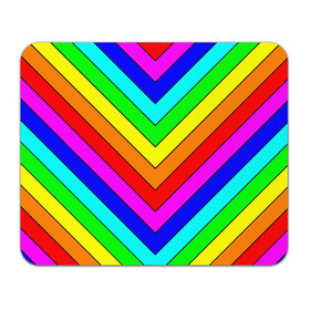 Коврик для мышки прямоугольный с принтом Rainbow Stripes , натуральный каучук | размер 230 х 185 мм; запечатка лицевой стороны | geometry | gradient | neon | геометрические | градиент | детям | кислота | кислотный | конус | красочный | линии | неоновые | пирамида | полоска | полосы | радуга | радужный | разноцветные | сочный | треугольники