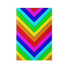 Обложка для паспорта матовая кожа с принтом Rainbow Stripes , натуральная матовая кожа | размер 19,3 х 13,7 см; прозрачные пластиковые крепления | Тематика изображения на принте: geometry | gradient | neon | геометрические | градиент | детям | кислота | кислотный | конус | красочный | линии | неоновые | пирамида | полоска | полосы | радуга | радужный | разноцветные | сочный | треугольники