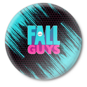 Значок с принтом ФОЛЛ ГАЙС ,  металл | круглая форма, металлическая застежка в виде булавки | fall | fall guys | fall guys: ultimate knockout. | fallguys | guys | knockout | ultimate | гайс | фалл | фол | фолгайс | фолл | фоллгайс