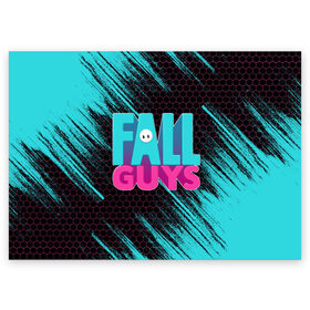 Поздравительная открытка с принтом ФОЛЛ ГАЙС , 100% бумага | плотность бумаги 280 г/м2, матовая, на обратной стороне линовка и место для марки
 | fall | fall guys | fall guys: ultimate knockout. | fallguys | guys | knockout | ultimate | гайс | фалл | фол | фолгайс | фолл | фоллгайс