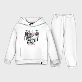 Детский костюм хлопок Oversize с принтом BTS ,  |  | bangtan boys | bangtan sonyeondan | beyond the scene | bt21 | bts | bulletproof boy scouts | chibi | j hope | jimin | jin | jungkook | k pop | kpop | rm | suga | v | ви | джей хоуп | джонгук | к поп | кпоп | сюга | чиби | чимин | чин