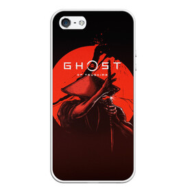 Чехол для iPhone 5/5S матовый с принтом Ghost of Tsushima , Силикон | Область печати: задняя сторона чехла, без боковых панелей | ghost of tsushima | воин | игра | катана | рисунок | самурай | человек