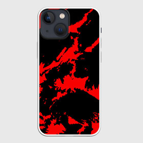 Чехол для iPhone 13 mini с принтом Красный на черном ,  |  | abstract | black | demon | halloween | pattern | red | абстрактные | алые | брызги | демон | камуфляж | краска | краски | кровавый | кровь | лава | мазки | маскировка | милитари | огонь | паттерн | пламя | пятна | пятнистый