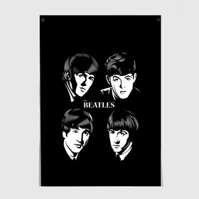 Постер с принтом THE BEATLES , 100% бумага
 | бумага, плотность 150 мг. Матовая, но за счет высокого коэффициента гладкости имеет небольшой блеск и дает на свету блики, но в отличии от глянцевой бумаги не покрыта лаком | англия | гитара | коллектив | легенды | музыка