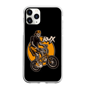 Чехол для iPhone 11 Pro Max матовый с принтом BMX , Силикон |  | bicycle | bmx | skull | sport | x games | велик | велосипед | велоспорт | скелет | череп | экстремальный спорт