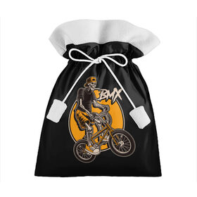Подарочный 3D мешок с принтом BMX , 100% полиэстер | Размер: 29*39 см | Тематика изображения на принте: bicycle | bmx | skull | sport | x games | велик | велосипед | велоспорт | скелет | череп | экстремальный спорт