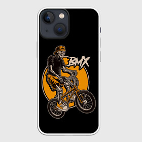Чехол для iPhone 13 mini с принтом BMX ,  |  | bicycle | bmx | skull | sport | x games | велик | велосипед | велоспорт | скелет | череп | экстремальный спорт