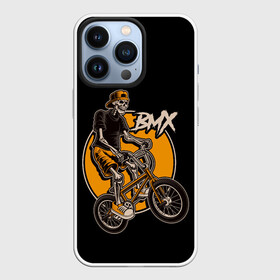 Чехол для iPhone 13 Pro с принтом BMX ,  |  | bicycle | bmx | skull | sport | x games | велик | велосипед | велоспорт | скелет | череп | экстремальный спорт