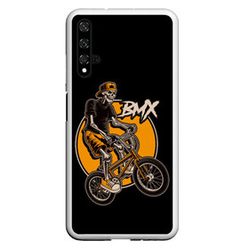 Чехол для Honor 20 с принтом BMX , Силикон | Область печати: задняя сторона чехла, без боковых панелей | bicycle | bmx | skull | sport | x games | велик | велосипед | велоспорт | скелет | череп | экстремальный спорт