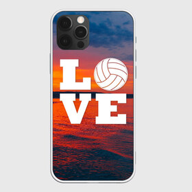 Чехол для iPhone 12 Pro Max с принтом LOVE Volleyball , Силикон |  | Тематика изображения на принте: beach | i love | live | love | voleybal | volleyball | волебол | волейбол | волейболист | волейболистка | воллейбол | пляжный | я люблю