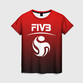 Женская футболка 3D с принтом FIVB ВОЛЕЙБОЛ , 100% полиэфир ( синтетическое хлопкоподобное полотно) | прямой крой, круглый вырез горловины, длина до линии бедер | fivb | voleybal | volleyball | волебол | волейбол | волейбола | волейболист | волейболистка | воллейбол | международная | федерация | фивб