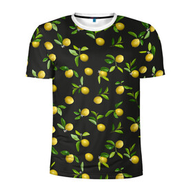 Мужская футболка 3D спортивная с принтом Лимончики на черном , 100% полиэстер с улучшенными характеристиками | приталенный силуэт, круглая горловина, широкие плечи, сужается к линии бедра | Тематика изображения на принте: citrus | fruit | lemon | lemon flowers | lemons | print | лимон | лимончики | лимоны | принт | фрукты | цветы лимона | цитрусовые